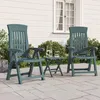 Image de vidaXL Chaises inclinables de jardin 2 pcs vert PP 364711