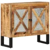 Image de vidaXL Buffet 80x30x71 cm bois de manguier brut massif et métal 355842