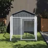 Image de vidaXL Niche pour Chien avec Cour Abri pour Chien avec Toit Cage pour Animaux de Compagnie Maison d'Extérieur Patio 172351