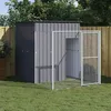 Image de vidaXL Niche pour chien avec cour anthracite 165x251x181 cm cage pour chien abri pour chien maison pour animaux cages 172365