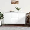 Image de vidaXL Buffet Armoire Latérale avec Pieds Meuble de Rangement Organisateur de Salon Salle de Séjour Intérieur Blanc Bois 827204