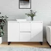 Image de vidaXL Buffet Armoire Latérale avec Pieds Meuble de Rangement Organisateur de Salon Salle de Séjour Intérieur Blanc Bois 827212