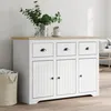 Image de vidaXL Buffet BODO blanc et marron 115x43x795 cm bois massif de pin 355066