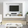 Image de vidaXL Meuble TV Meuble de Télévision Suspendu avec Étagère Latérales Meuble Multimédia Mural avec Rangement Salon 833722