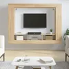 Image de vidaXL Meuble TV Meuble de Télévision Suspendu avec Étagère Latérales Meuble Multimédia Mural avec Rangement Salon 833724