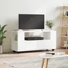Image de vidaXL Meuble TV blanc 102x345x43 cm bois dingénierie 833742