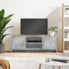 Image de vidaXL Meuble TV gris béton 102x30x375 cm bois dingénierie 823257