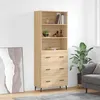 Image de vidaXL Buffet haut Chêne sonoma 69 5x34x180 cm Bois dingénierie 3189400