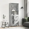Image de vidaXL Buffet haut Gris béton 69 5x34x180 cm Bois dingénierie 3189513
