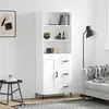 Image de vidaXL Buffet haut Blanc 69 5x34x180 cm Bois dingénierie 3190021