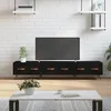 Image de vidaXL Meuble TV noir 150x36x30 cm bois dingénierie 829125