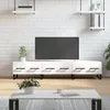 Image de vidaXL Meuble TV blanc 150x36x30 cm bois dingénierie 829172