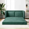 Image de vidaXL Canapé-lit 2 en 1 vert foncé 122x204x55 cm velours 353961