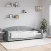 Image de vidaXL Lit de repos gris clair 90x200 cm Tissu 354183