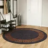 Image de vidaXL Tapis lavable noir et doré Ø 200 cm antidérapant 136630