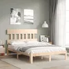 Image de vidaXL Cadre de lit avec tête de lit 140x190 cm bois massif 3193576