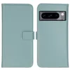Image de Coque adapté à Google Pixel 8 Pro - Selencia Étui portefeuille en cuir véritable - Bleu clair