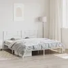 Image de vidaXL Cadre de lit métal avec tête de lit blanc 200x200 cm 355323
