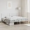 Image de vidaXL Cadre de lit métal avec tête de lit-pied de lit blanc 193x203cm 355340
