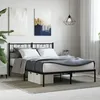 Image de vidaXL Cadre de lit métal avec tête de lit noir 120x190 cm 355460