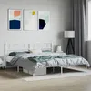 Image de vidaXL Cadre de lit métal avec tête de lit blanc 180x200 cm 355516