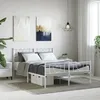Image de vidaXL Cadre de lit métal sans matelas et pied de lit blanc 120x190 cm 355527