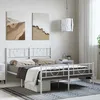 Image de vidaXL Cadre de lit métal sans matelas et pied de lit blanc 135x190 cm 355529