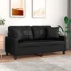 Image de vidaXL Canapé 2 places avec oreillers décoratifs noir 140cm similicuir canapé causeuse canapé de salon canapés canapé 3200803