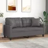 Image de vidaXL Canapé 2 places avec oreillers décoratifs gris 140cm similicuir canapé causeuse canapé de salon canapés canapé 3200805