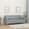 Image de vidaXL Canapé 3 places avec oreillers gris clair 180 cm tissu 3200917