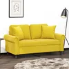 Image de vidaXL Canapé 2 places avec oreillers décoratifs jaune 120 cm velours canapé canapé rembourré siège de salon causeuse 3200941