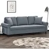 Image de vidaXL Canapé 3 places avec oreillers gris foncé 180 cm velours 3200956