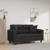 Image de vidaXL Canapé 2 places avec oreillers décoratifs noir 120cm similicuir canapé causeuse canapé de salon canapés canapé 3200983