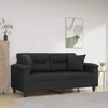 Image de vidaXL Canapé 2 places avec oreillers décoratifs noir 140cm similicuir canapé causeuse canapé de salon canapés canapé 3200988