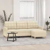 Image de vidaXL Canapé à 3 places avec repose-pieds Crème 180 cm Tissu canapé canapé avec repose-pieds canapé trois places canapé 3201003