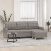 Image de vidaXL Canapé à 3 places avec repose-pieds Taupe 180 cm Tissu canapé canapé avec repose-pieds canapé trois places canapé