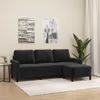 Image de vidaXL Canapé à 3 places avec repose-pieds Noir 180 cm Velours canapé canapé avec repose-pieds canapé trois places 3201060