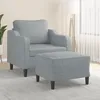 Image de vidaXL Fauteuil avec repose-pied Gris clair 60 cm Tissu canapé fauteuil fauteuil TV canapé simple canapé canapé relax