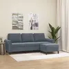 Image de vidaXL Canapé à 3 places avec repose-pieds Gris foncé 180 cm Velours canapé canapé avec repose-pieds canapé trois places