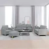 Image de vidaXL Ensemble de canapés 4 pcs avec coussins Gris clair Tissu 3202062