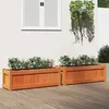 Image de vidaXL Jardinières 2 pcs Lits Surélevé Bacs à Fleurs Pots de Plantes Boîtes à Fleurs Jardin Terrasse Cire Marron Bois 837454