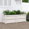 Image de vidaXL Jardinière Lit Surélevé Bac à Fleurs Pot de Plantes Boîte à Fleurs Jardin Patio Terrasse Balcon Blanc Bois 837485