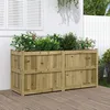 Image de vidaXL Jardinière Lit Surélevé Bac à Fleurs Pot de Plantes Boîte à Fleurs Jardin Patio Terrasse Balcon Marron Bois de 837493