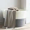 Image de vidaXL Panier à Linge Corbeille à Linge avec Poignées Coffre à Linge avec Rangement Organisateur de Salle de Bain Gris 358473
