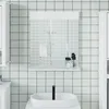 Image de Miroir de salle de bain avec étagère BERG blanc bois massif