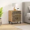 Image de vidaXL Table de Chevet Armoire de Nuit avec Tiroir et Portes Table de Télévision Meuble de Rangement Chambre Rétro Bois 358223