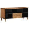 Image de vidaXL Meuble TV 100x33x46 cm bois massif de manguier support TV armoire média armoire hifi unité TV meuble multimédia 358300