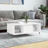 Image de vidaXL Table basse Blanc brillant 90x50x365 cm Bois dingénierie 830582