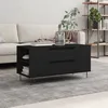 Image de vidaXL Table basse noir 102x445x50 cm bois dingénierie 830997