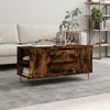 Image de vidaXL Table basse chêne fumé 102x445x50 cm bois dingénierie 831001